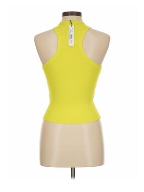 Alice + Olivia Aleena Lemon Yellow Ribbed Fitted Ribbed Tank Top - SZ M -NWT